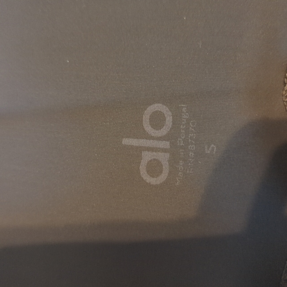 ALO High Waist Performance Gray Black Stripe Full Leggings Small